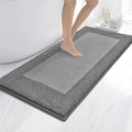 anllugs Bathroom Rugs, 24" x 60" Soft Bath Rugs, Grey & Dark Grey