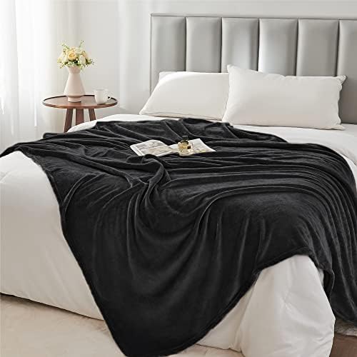 BEDELITE Fleece Blanket Soft Plush Queen Size Bed Blanket Black