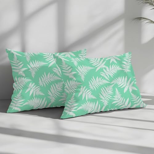 California King Duvet Cover Set Minimalist Fern Leaf Pattern Soft
