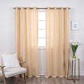 Home Fashion Linen Blend Curtains - Stainless Steel Nickel Grommet Top
