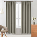 Yakamok Taupe Rod Pocket Blackout Curtains 72 inches Long for Bedroom