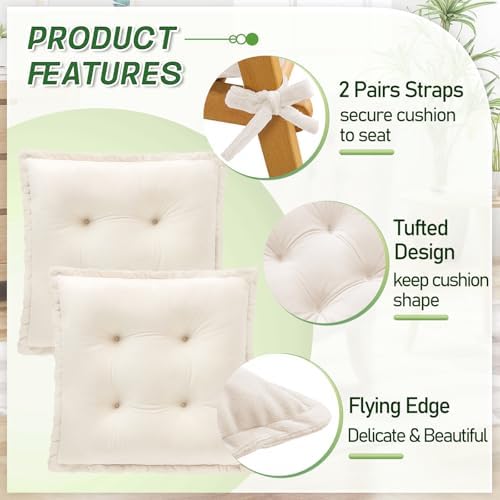 1 MIDDLE ONE Chair Pads Cushions for Dining Chairs, Square Seat