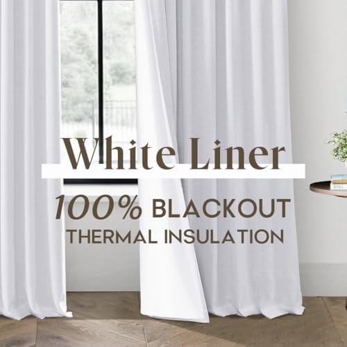 Greyish White Blackout Curtains 72 Inch Long for Living Room,Linen
