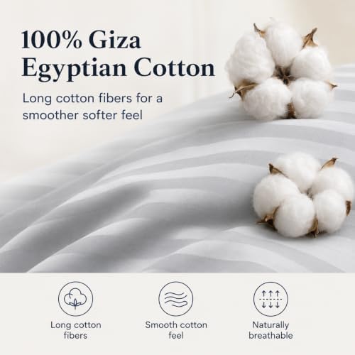 100% Giza Egyptian Cotton Sheets - Silky Sateen Weave, 4 Piece Luxury