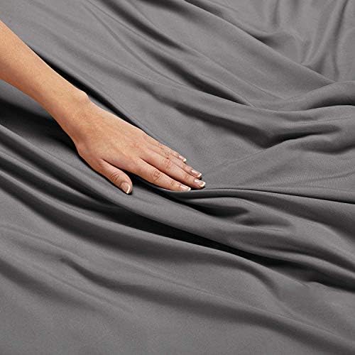 Cotton 4Pcs-Bed Sheet Set King 16" Deep Pocket Dark Grey