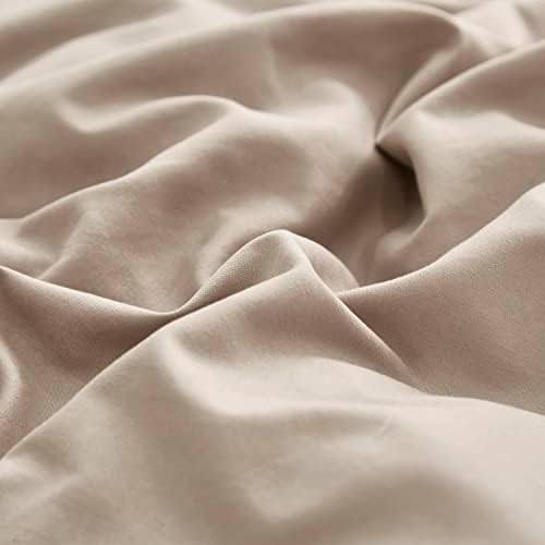 KAREVER Taupe Comforter Queen Khaki Bedding Set Women Soft Dark