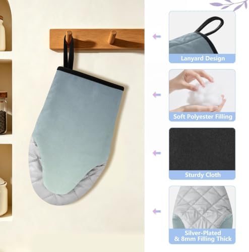 Grey Gradient Oven Mitts and Pot Holders Set 2 Pack