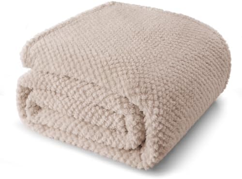 Whale Flotilla Soft Fleece King Size Bed Blanket, Camel