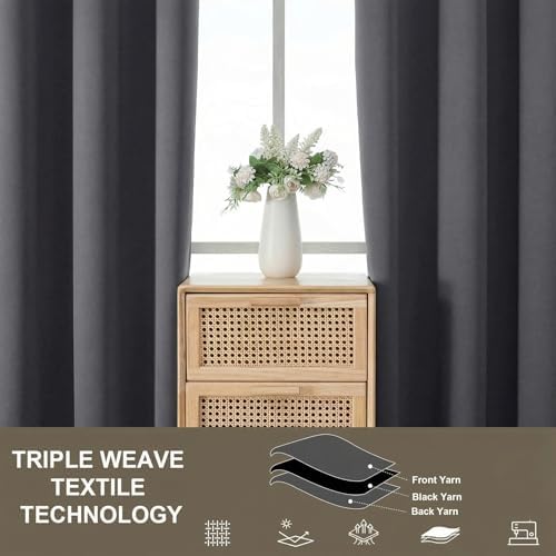 100% Blackout Curtains for Bedroom - Extro Long Thermal Insulated