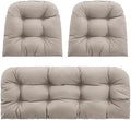 Outdoor Wicker Chair Cushions Set of 3, Waterproof Wicker Cushion for