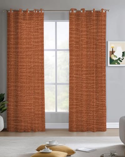 Solid Color Brown Sheer Curtains for Living Room 96 inch Length 2