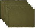 DII 100% Five-Ply Cotton Ribbed Texture Placemats, Set, 13x19 inch