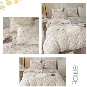 HighBuy Boho Floral Duvet Cover King Bedding Vintage Cotton Aesthetic