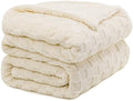Pawque Soft Sherpa Fleece Cream White Throw Blanket King Size for