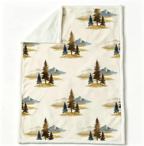 Minimal Double-Sided Sherpa Plush Throw Blanket 50”x 70”
