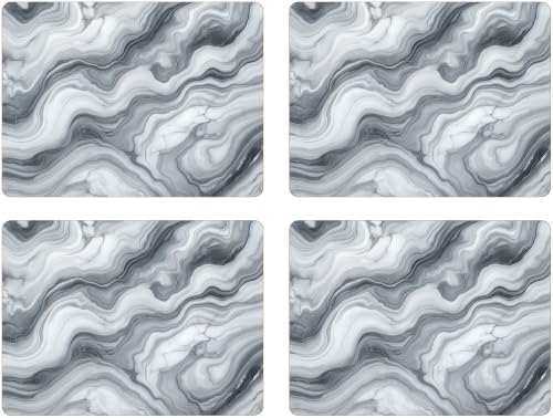 Set of 4 Cork Backed Placemats, Marble Design Dining and Banquet Table