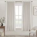 UHITECH 63 Inch Blackout Curtains for Living Room 2 Panels Set, Cream