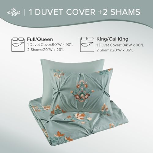 Comfort Spaces Misha Tufted Duvet Cover Set, Full/Queen, 3 Piece, Sage