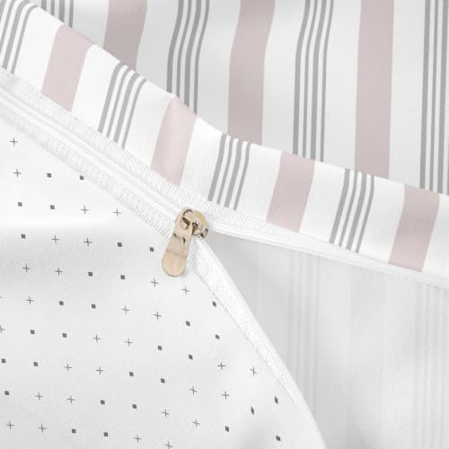 Feelyou Gray Stripes Duvet Cover King Size Boys Girls Geometric