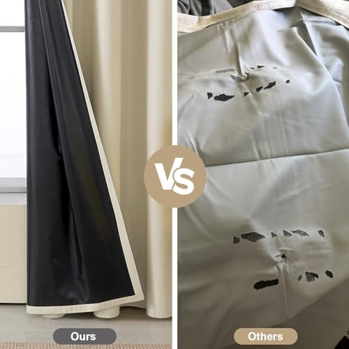 100% Blackout Curtains for Bedroom, 108 Inches Black Out Curtains for