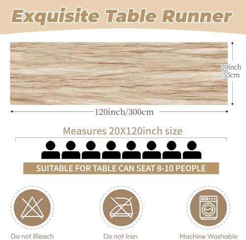12 Pack Beige Cheesecloth Table Runner 20 x 120 Inch Gauze Table