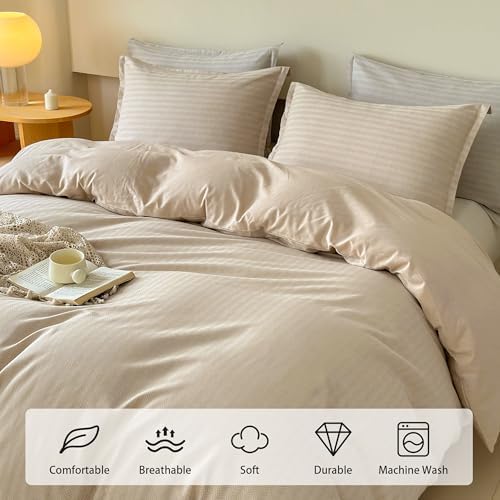 Simple&Opulence King Duvet Cover Set, Luxury French Linen Blend
