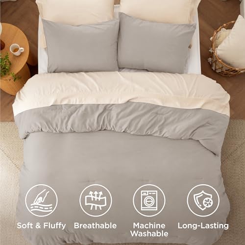 Bedsure California King Comforter Set Prewashed Bedding 3Pcs Linen