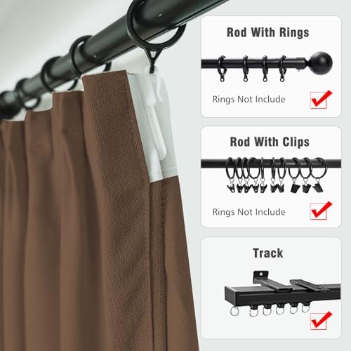 Pinch Pleat Curtains 84 Inches Long 2 Panels Set, Faux Linen Room