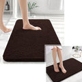 OLANLY Chenille Bathroom Rugs, Bath Rug Size 30x20+24x16 in Dark Grey