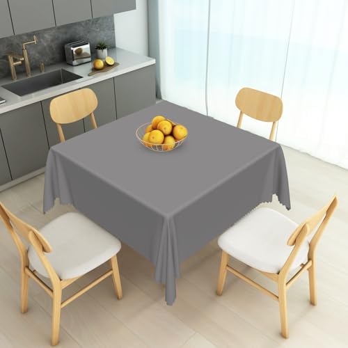 Solid Color Gray Tablecloth Square 70 Inch Casual Pure Color Gray