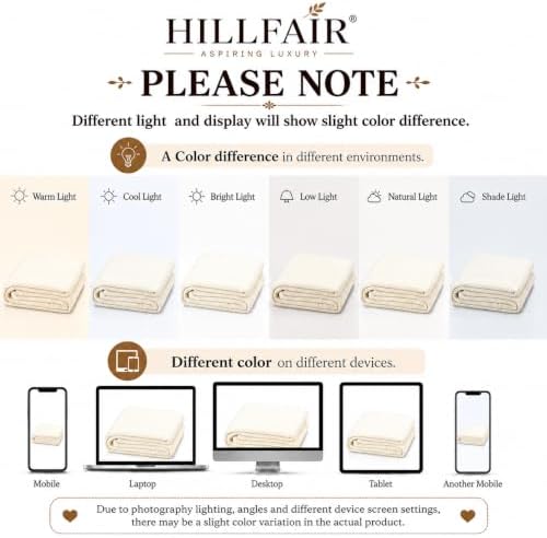 HILLFAIR 100% Combed Cotton Blanket– California King Size Bed Blanket