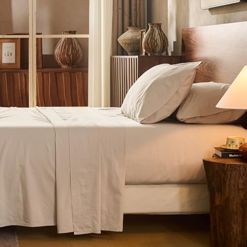100% Linen Sheet Set King Size Extra Deep Pocket Fits 18-24 Inch