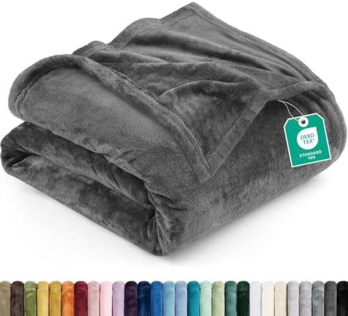 Utopia Bedding Fleece Bed Blanket California King Size Grey