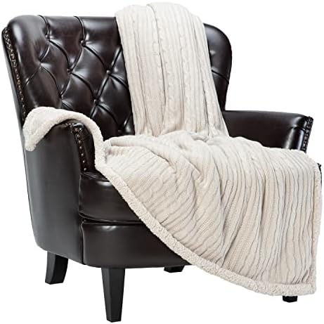Chanasya Premium Cable Knit Throw Blanket - Soft and Cozy Throw