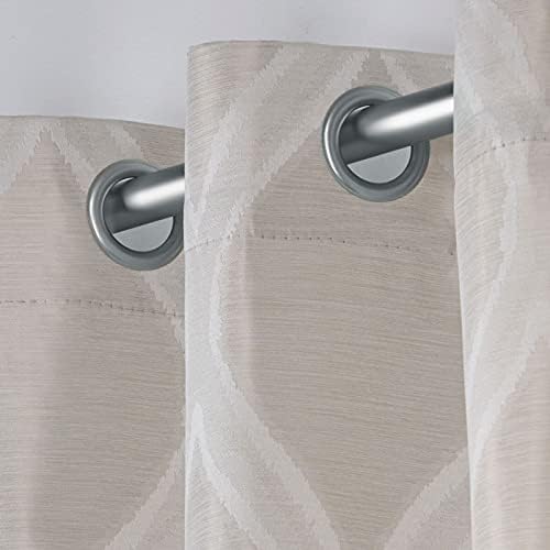 Exclusive Home Montrose Ogee Geometric Textured Beige Grommet Top