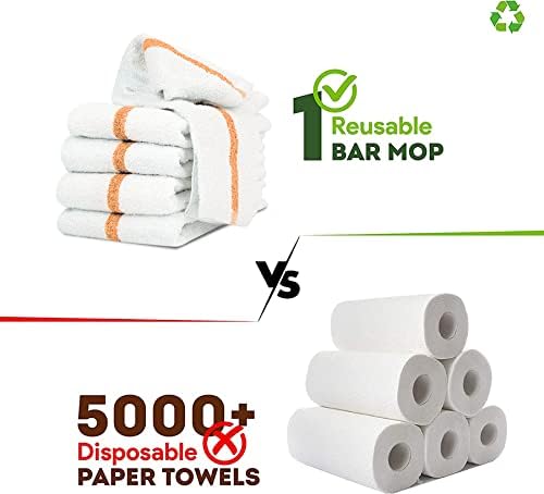 Bar Mops Gold Stripe Pack of 36 Kitchen Towels 16x19 Multi-Purpose for