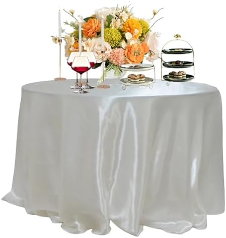 Round Satin Tablecloth Wedding Party Decoration Restaurant Coffee