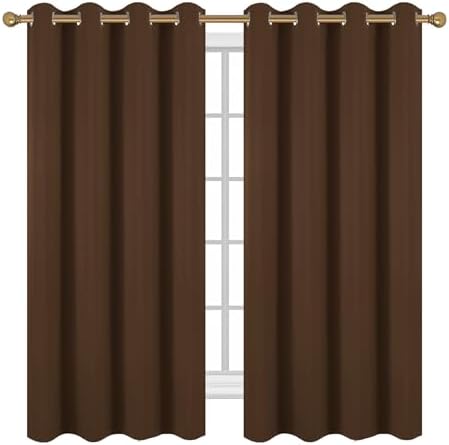 Diraysid Chocolate Brown Grommet Blackout Curtains for Bedroom Thermal