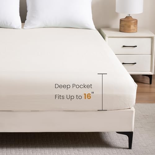 4 Piece Queen Bed Sheet Set, Washed Fitted Sheet, Flat Sheet,2