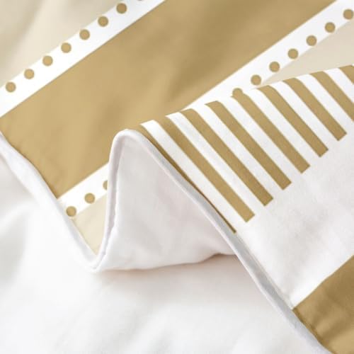 Erosebridal Khaki Striped 100% Cotton Duvet Cover King | Neutral