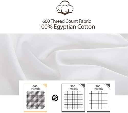 100% Egyptian Cotton Fitted Sheet Twin-XL/Split King Size White,600