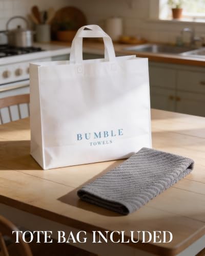 Bumble Kitchen Towels (6-Pack), 16"x25", 100% Cotton, Dish Towels Gray