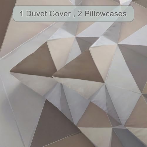 Soft Microfiber Duvet Cover Abstract Geometric Polygon - Queen Size