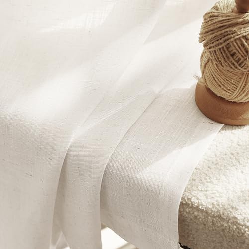 Extra Long 120 inch Curtains Linen Blend for Living Room Back Tab