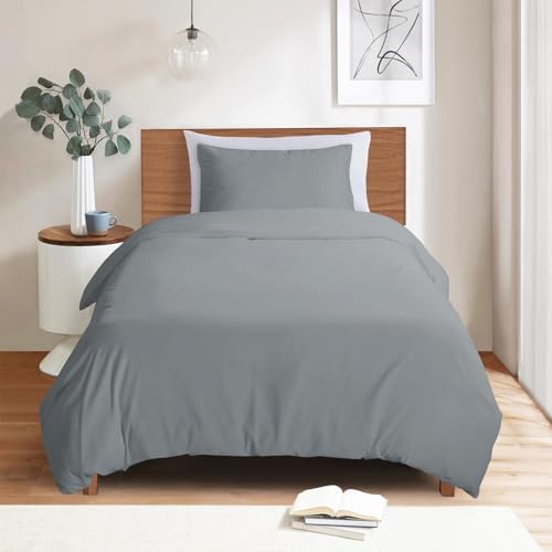Mejoroom Gray Twin Duvet Cover - Soft and Breathable Twin Bedding Sets
