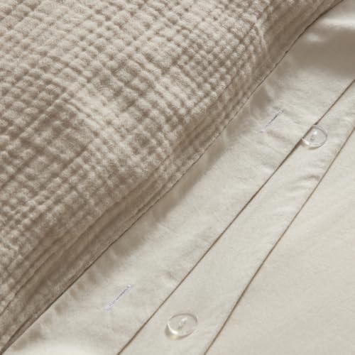 Levtex Home - Muslin Taupe Duvet Set - King Duvet Cover (106x94in) and