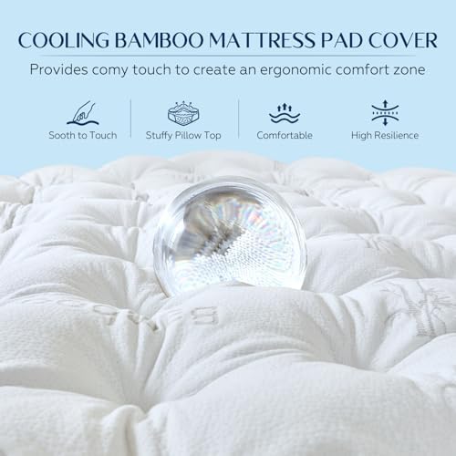 5 Inch Cooling Bamboo Mattress Topper Queen Size,60x80 in