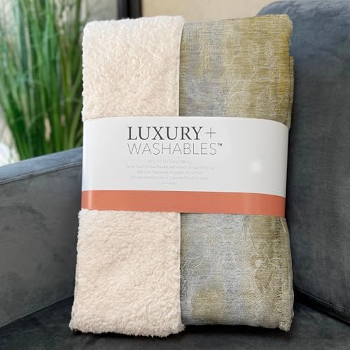 Addison Rugs ASB537 Taupe 50" x 70" Oversized Sherpa Throw Blanket