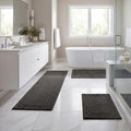 SUPERIOR Cotton Washable Bath Rug with Runner Bundle Set, 3 Piece