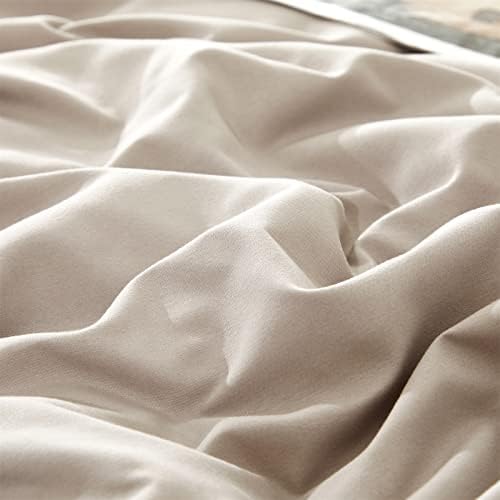 KAREVER Light Khaki Comforter Set Full Size Oatmeal Color Bedding